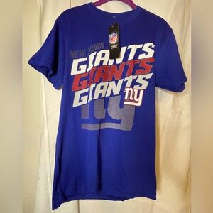 NWT NY Giants Vintage 2014 Game Schedule Blue Red & White Tee Majestic Size S